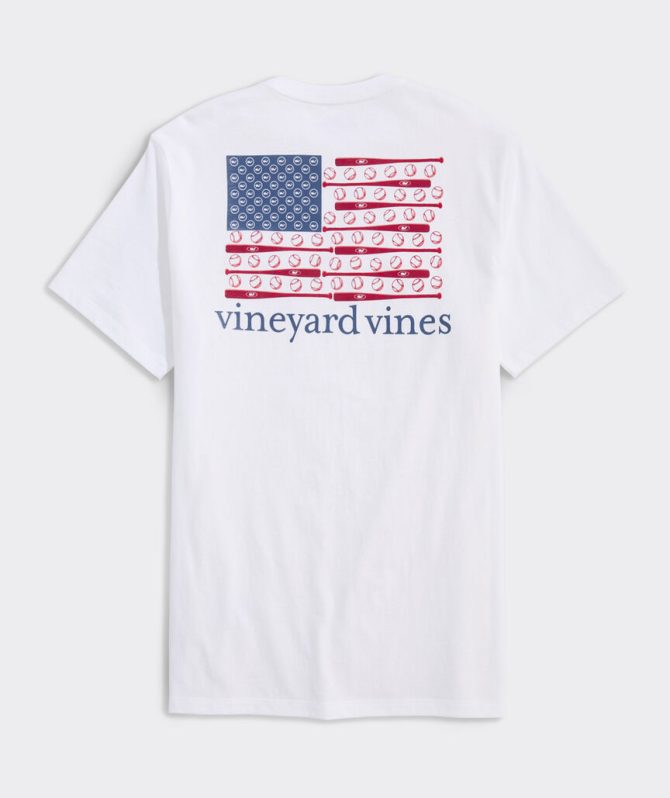 Baseball Flag Short-Sleeve Pocket TeeBaseball Flag Short-Sleeve Pocket Tee