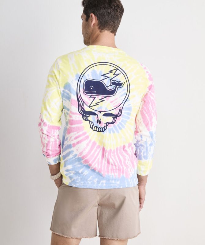 Grateful Dead x vineyard vines Stealie And Whale Tie-Dye Long-Sleeve Pocket TeeGrateful Dead x vineyard vines Stealie And Whale Tie-Dye Long-Sleeve Pocket Tee - Image 2