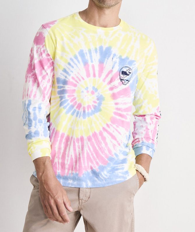 Grateful Dead x vineyard vines Stealie And Whale Tie-Dye Long-Sleeve Pocket TeeGrateful Dead x vineyard vines Stealie And Whale Tie-Dye Long-Sleeve Pocket Tee - Image 5