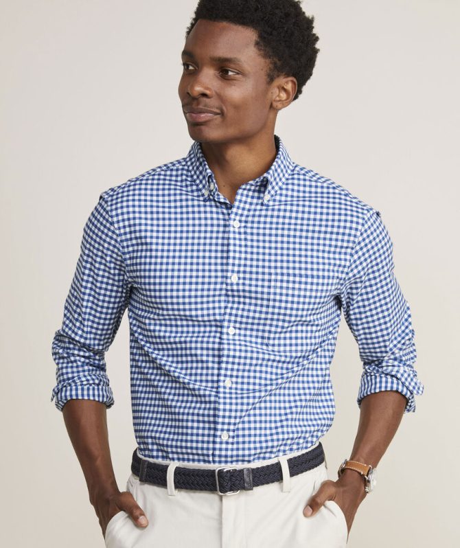 Skysail Gingham Performance Cotton ShirtSkysail Gingham Performance Cotton Shirt