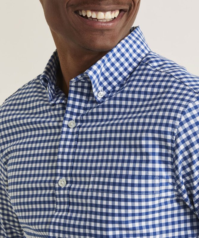 Skysail Gingham Performance Cotton ShirtSkysail Gingham Performance Cotton Shirt - Image 6