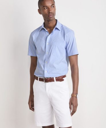 Tiburon Stripe Performance Cotton Short-Sleeve ShirtTiburon Stripe Performance Cotton Short-Sleeve Shirt