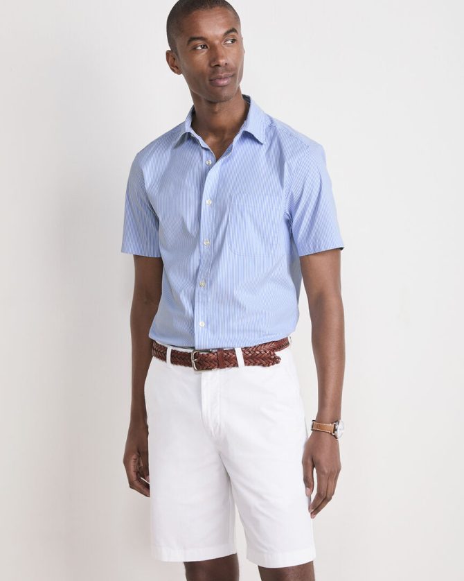 Tiburon Stripe Performance Cotton Short-Sleeve ShirtTiburon Stripe Performance Cotton Short-Sleeve Shirt