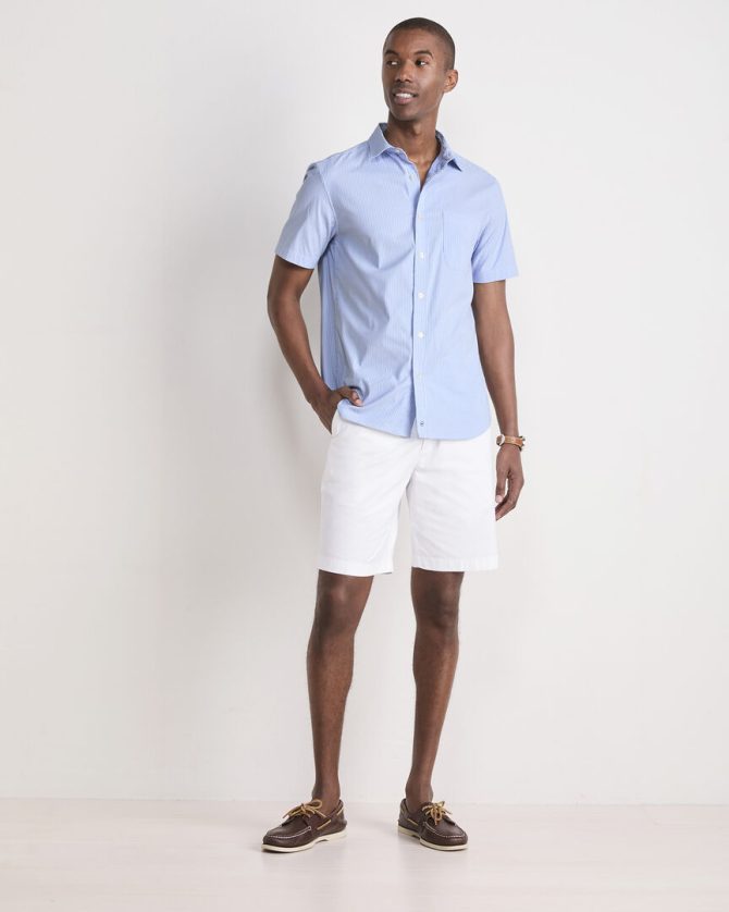 Tiburon Stripe Performance Cotton Short-Sleeve ShirtTiburon Stripe Performance Cotton Short-Sleeve Shirt - Image 4