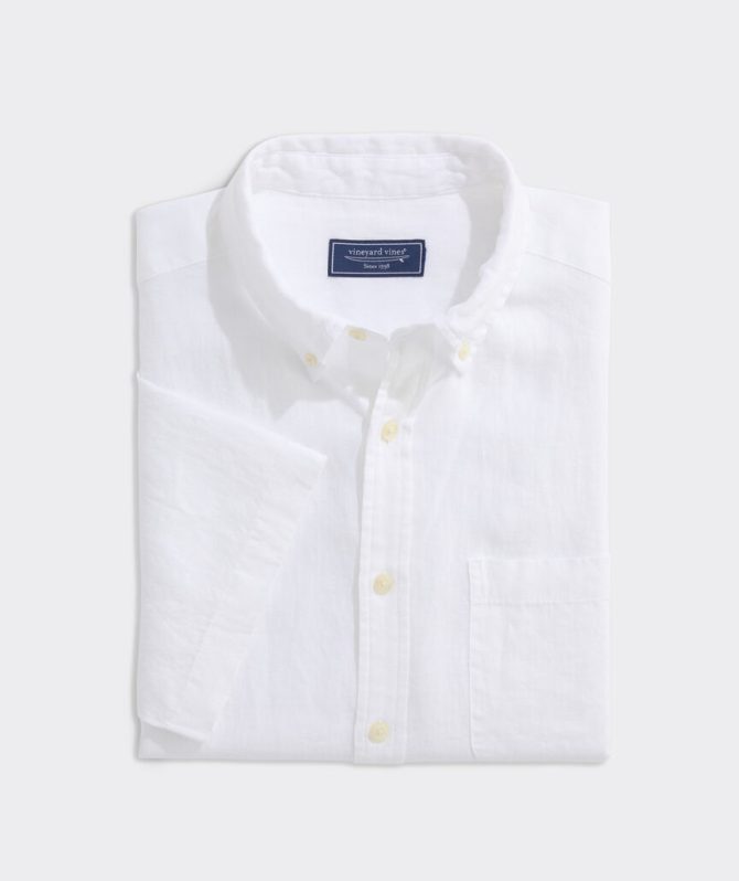 Surfside Solid Linen Short Sleeve ShirtSurfside Solid Linen Short Sleeve Shirt - Image 2