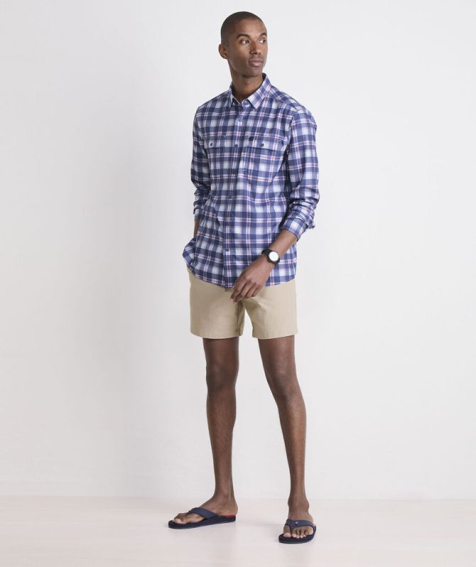 Markoe Plaid Performance Harbor ShirtMarkoe Plaid Performance Harbor Shirt - Image 3