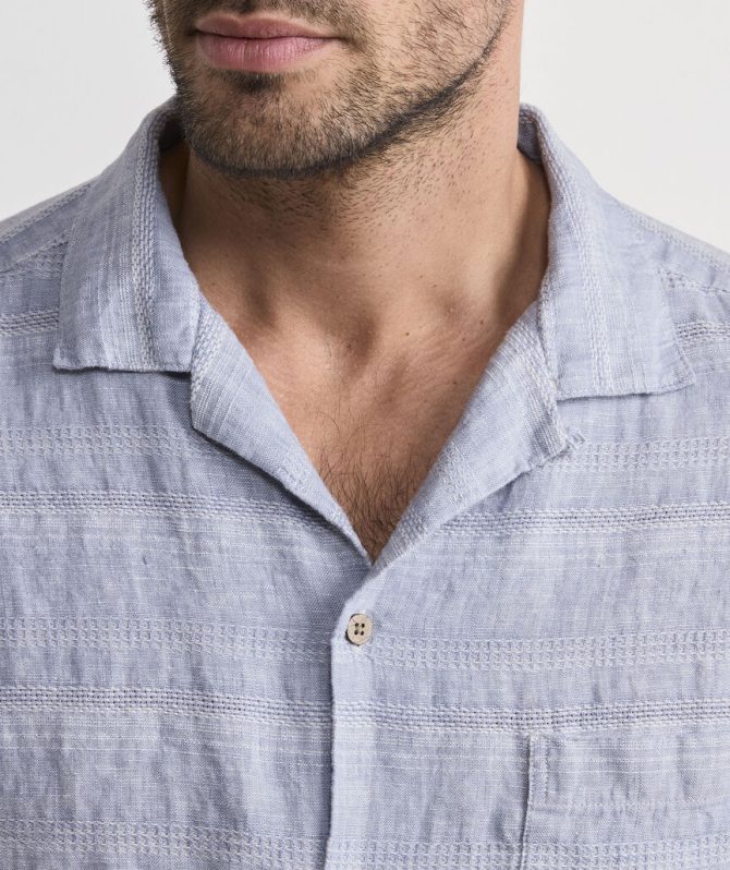 Havana Stripe Linen Short-Sleeve Cabana ShirtHavana Stripe Linen Short-Sleeve Cabana Shirt - Image 5