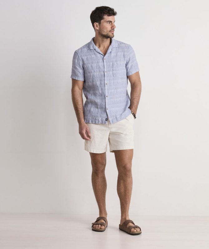 Havana Stripe Linen Short-Sleeve Cabana ShirtHavana Stripe Linen Short-Sleeve Cabana Shirt - Image 3