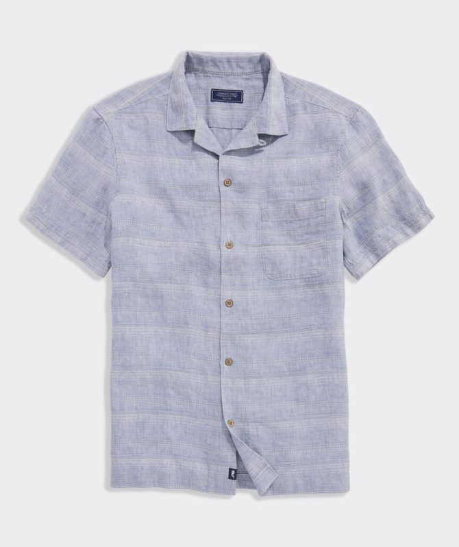 Havana Stripe Linen Short-Sleeve Cabana ShirtHavana Stripe Linen Short-Sleeve Cabana Shirt - Image 2