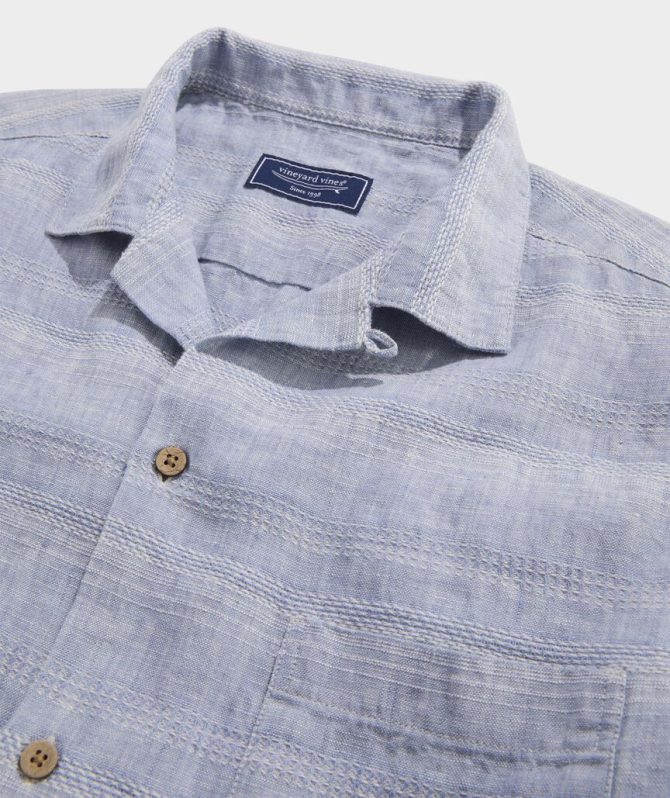 Havana Stripe Linen Short-Sleeve Cabana ShirtHavana Stripe Linen Short-Sleeve Cabana Shirt - Image 6