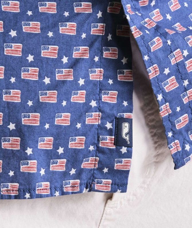 Flags & Stars Cotton Madras Short-Sleeve ShirtFlags & Stars Cotton Madras Short-Sleeve Shirt - Image 7