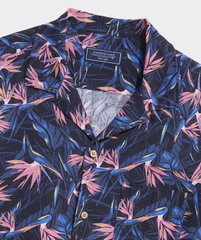 Birds of Paradise Linen Blend Short-Sleeve Cabana ShirtBirds of Paradise Linen Blend Short-Sleeve Cabana Shirt - Image 7