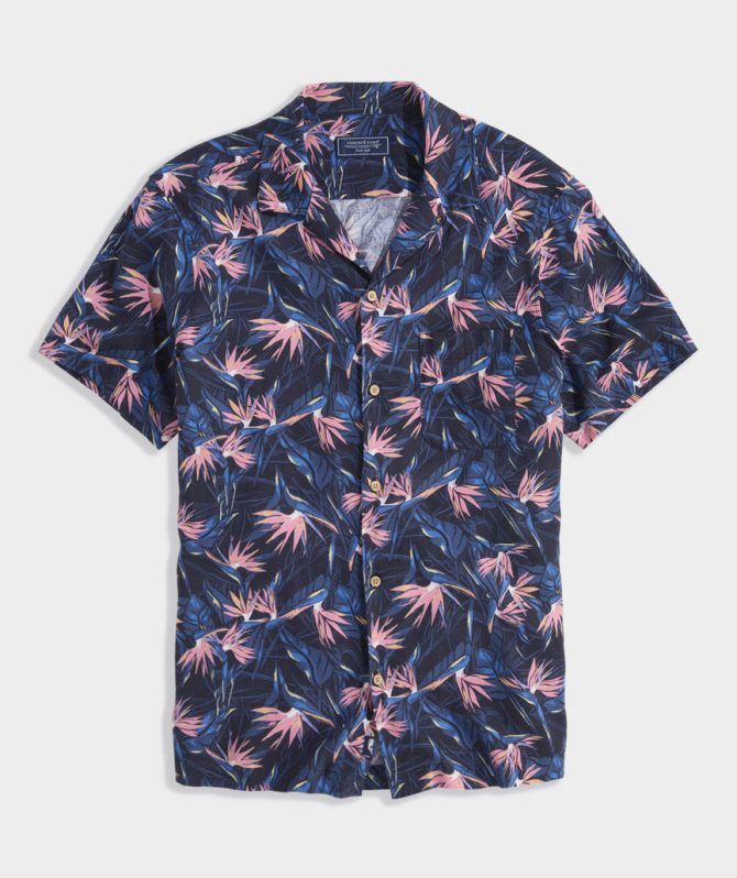 Birds of Paradise Linen Blend Short-Sleeve Cabana ShirtBirds of Paradise Linen Blend Short-Sleeve Cabana Shirt - Image 3