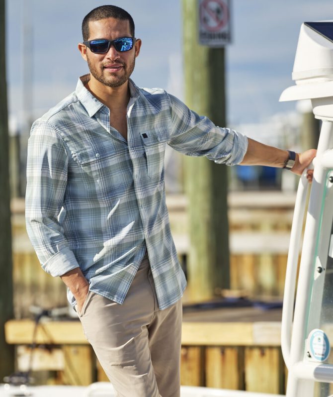 Deepwater Plaid Performance Harbor ShirtDeepwater Plaid Performance Harbor Shirt - Image 2