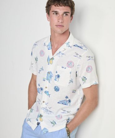 Gasparilla Icons Linen Blend Short-Sleeve ShirtGasparilla Icons Linen Blend Short-Sleeve Shirt