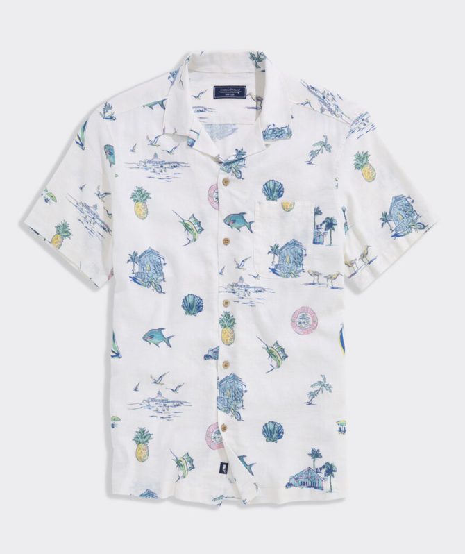 Gasparilla Icons Linen Blend Short-Sleeve ShirtGasparilla Icons Linen Blend Short-Sleeve Shirt - Image 5