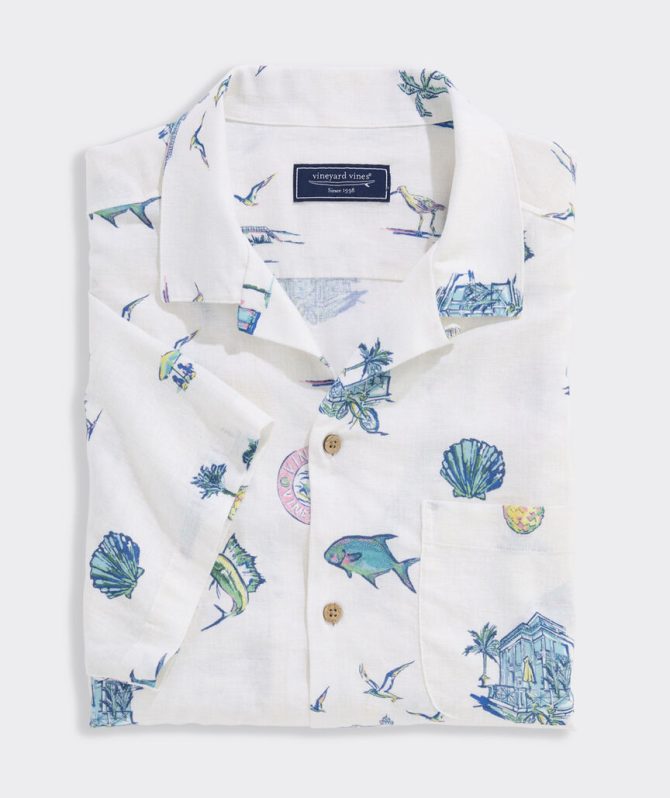 Gasparilla Icons Linen Blend Short-Sleeve ShirtGasparilla Icons Linen Blend Short-Sleeve Shirt - Image 2