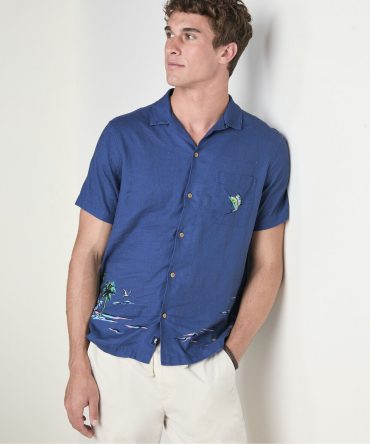 Gasparilla Coastline Linen Blend Short-Sleeve Cabana ShirtGasparilla Coastline Linen Blend Short-Sleeve Cabana Shirt