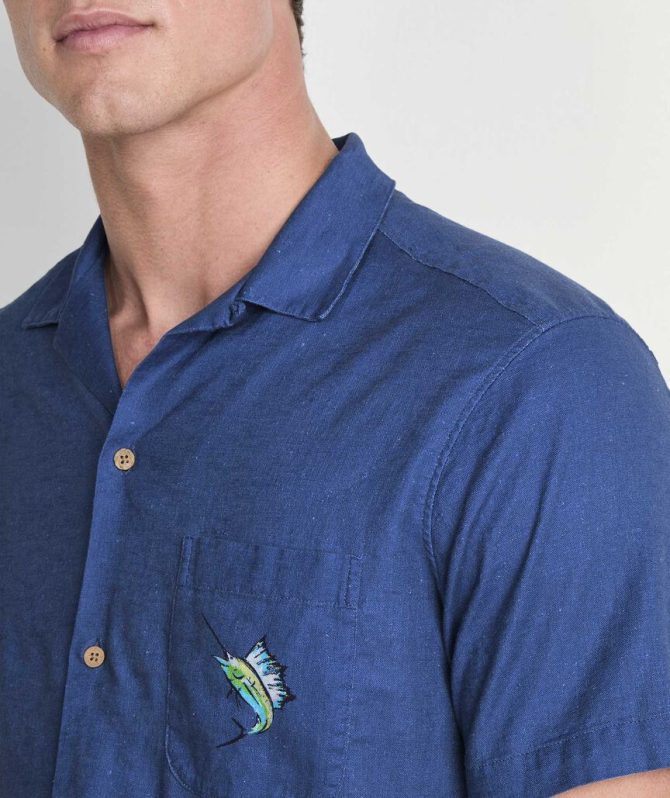 Gasparilla Coastline Linen Blend Short-Sleeve Cabana ShirtGasparilla Coastline Linen Blend Short-Sleeve Cabana Shirt - Image 6