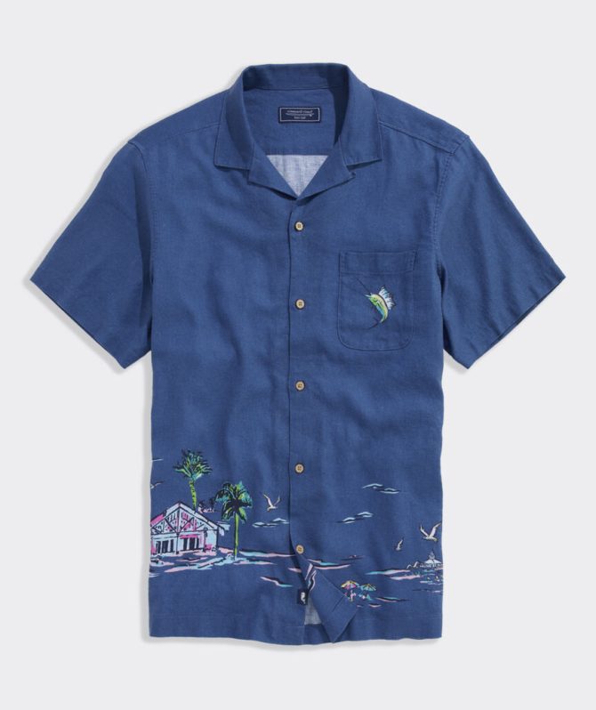 Gasparilla Coastline Linen Blend Short-Sleeve Cabana ShirtGasparilla Coastline Linen Blend Short-Sleeve Cabana Shirt - Image 5