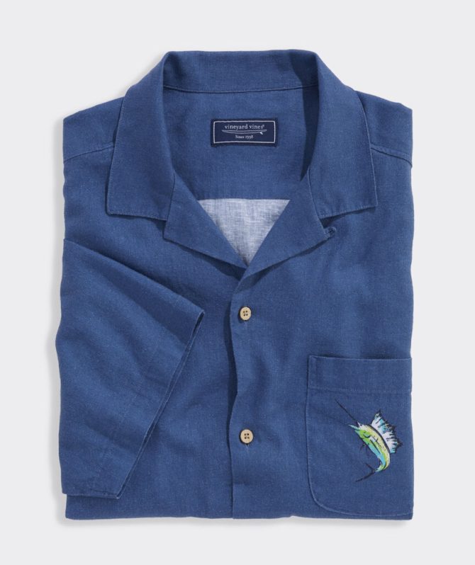 Gasparilla Coastline Linen Blend Short-Sleeve Cabana ShirtGasparilla Coastline Linen Blend Short-Sleeve Cabana Shirt - Image 2