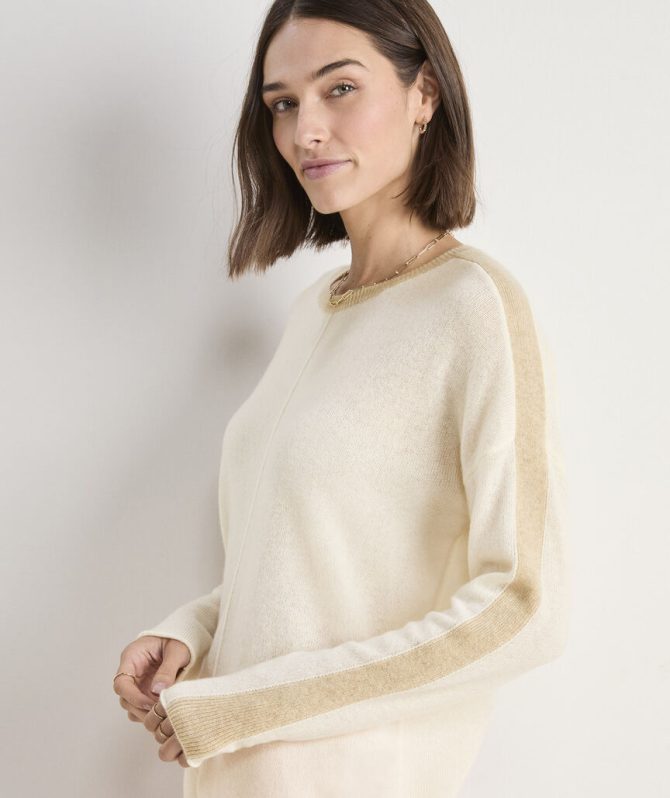 Seaspun Cashmere Colorblock Crewneck SweaterSeaspun Cashmere Colorblock Crewneck Sweater - Image 5