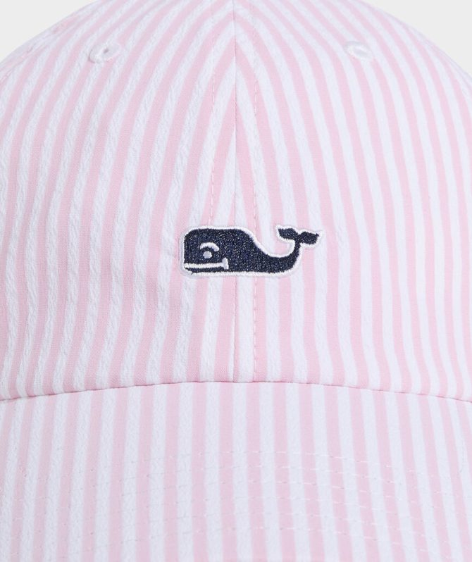 Womens Harbor Seersucker Baseball HatWomens Harbor Seersucker Baseball Hat - Image 2