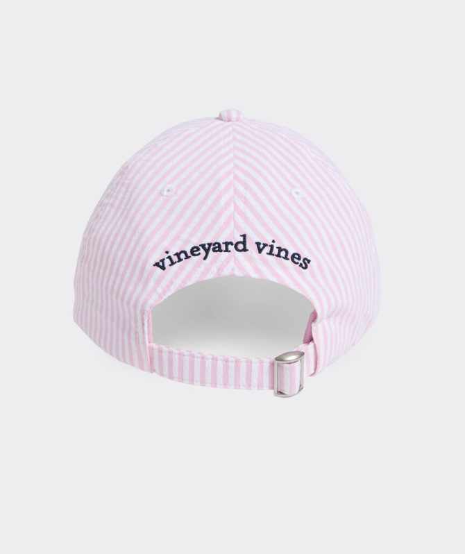 Womens Harbor Seersucker Baseball HatWomens Harbor Seersucker Baseball Hat - Image 3