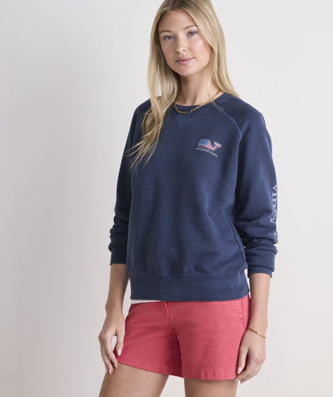 Americana Whale Surf Terry SweatshirtAmericana Whale Surf Terry Sweatshirt