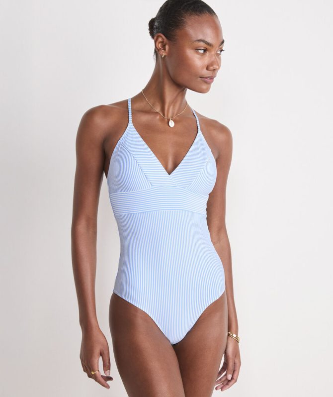 Sconset Seersucker One-PieceSconset Seersucker One-Piece - Image 3