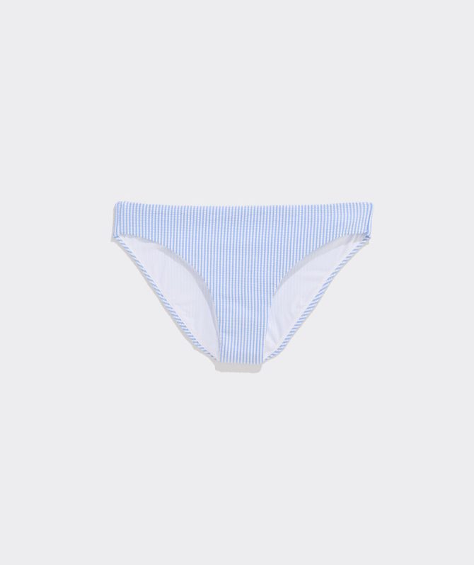 Seacrest Seersucker Low-Rise Bikini BottomSeacrest Seersucker Low-Rise Bikini Bottom - Image 2