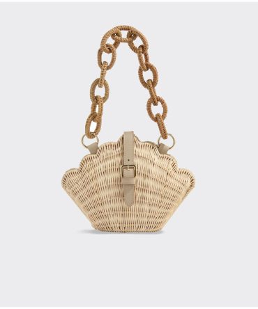 Wicker Clamshell ClutchWicker Clamshell Clutch