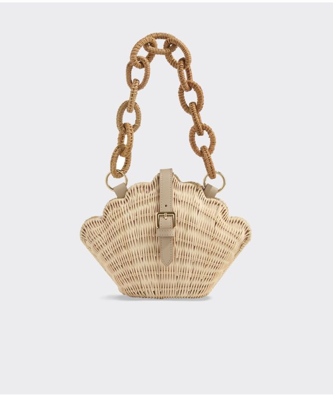 Wicker Clamshell ClutchWicker Clamshell Clutch