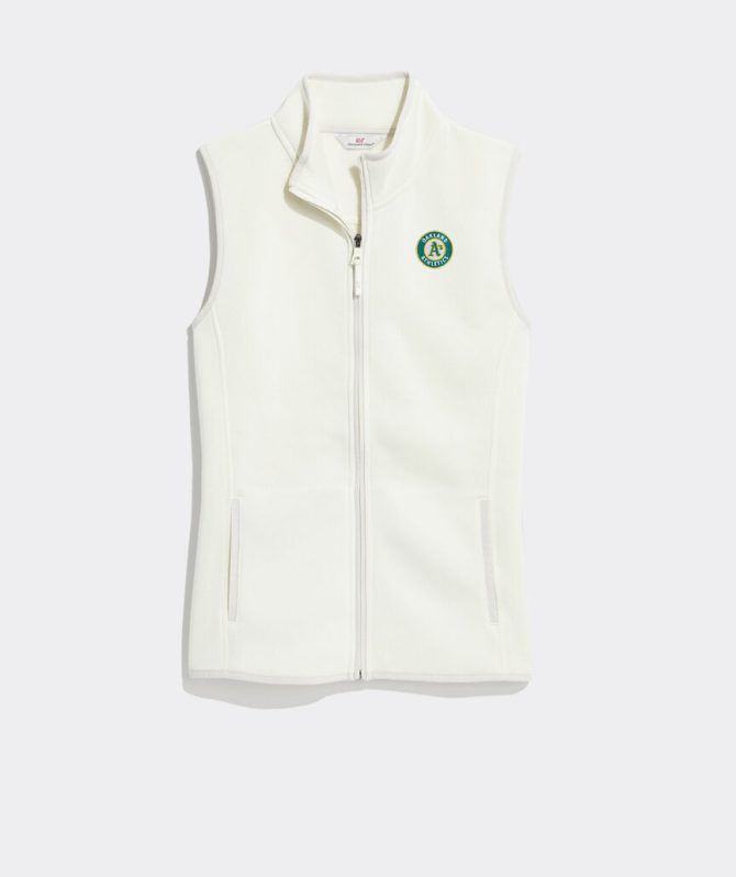 Women's Oakland Athletics Mountain Sweater Fleece VestWomen's Oakland Athletics Mountain Sweater Fleece Vest - Image 2