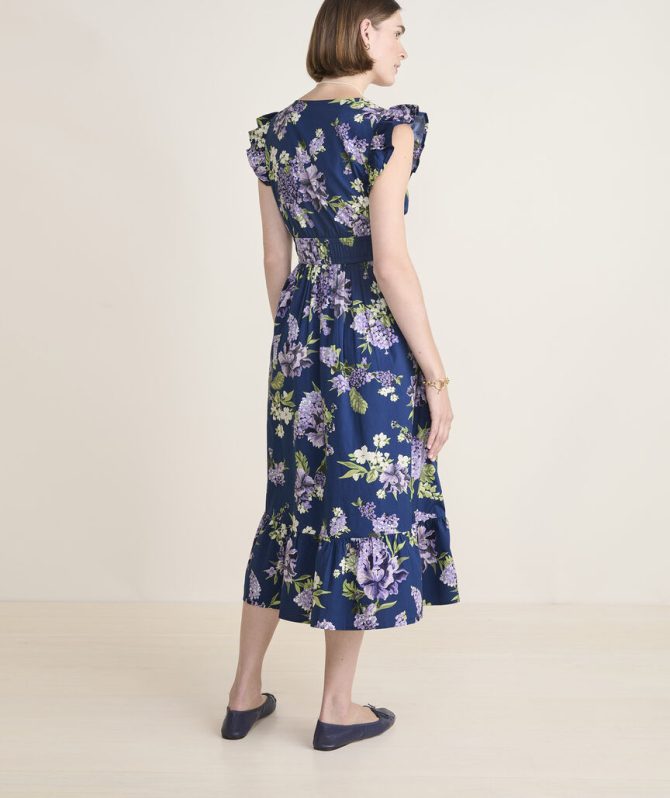 Marina Poplin Flutter-Sleeve Midi DressMarina Poplin Flutter-Sleeve Midi Dress - Image 5