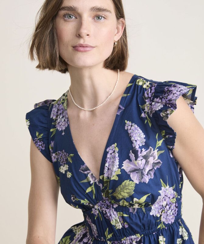 Marina Poplin Flutter-Sleeve Midi DressMarina Poplin Flutter-Sleeve Midi Dress - Image 3