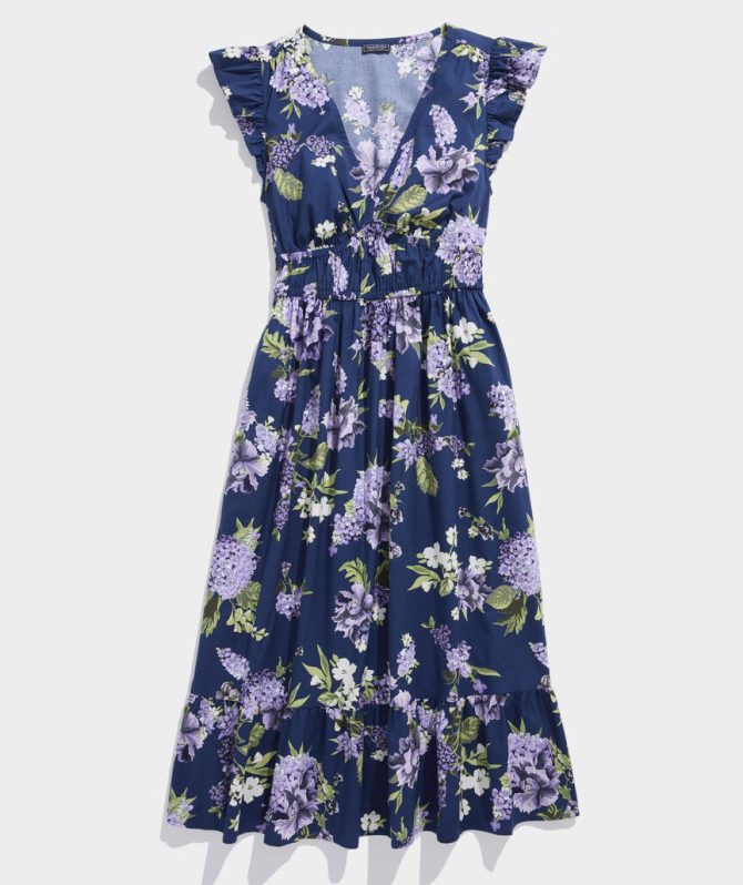 Marina Poplin Flutter-Sleeve Midi DressMarina Poplin Flutter-Sleeve Midi Dress - Image 2