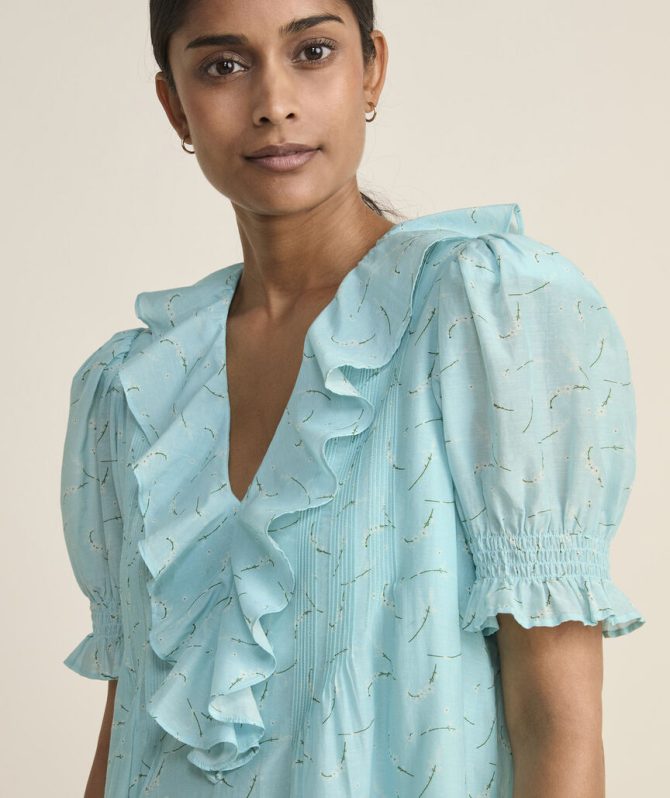 Pintuck Ruffle-Neck DressPintuck Ruffle-Neck Dress - Image 3