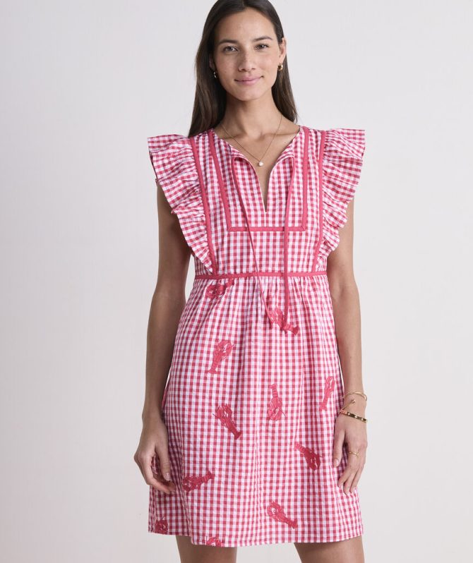 Ainsley Lobster Embroidered DressAinsley Lobster Embroidered Dress - Image 3