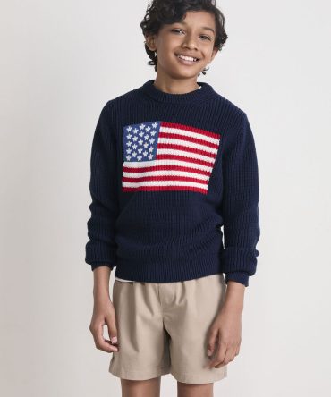 Boys' American Flag Crewneck SweaterBoys' American Flag Crewneck Sweater