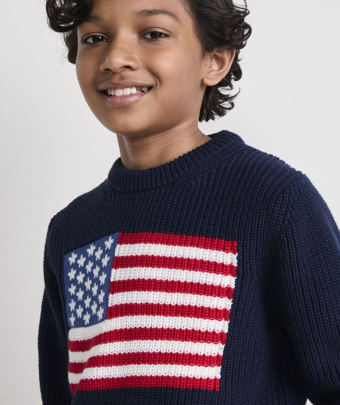 Boys' American Flag Crewneck SweaterBoys' American Flag Crewneck Sweater - Image 3