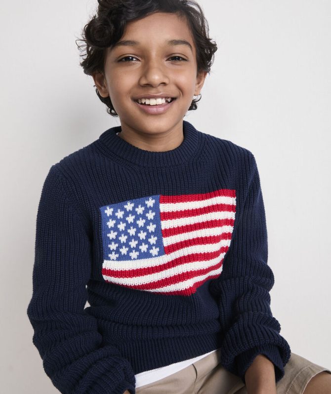 Boys' American Flag Crewneck SweaterBoys' American Flag Crewneck Sweater - Image 4
