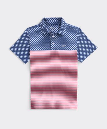 Boys' Americana Printed Sankaty PoloBoys' Americana Printed Sankaty Polo