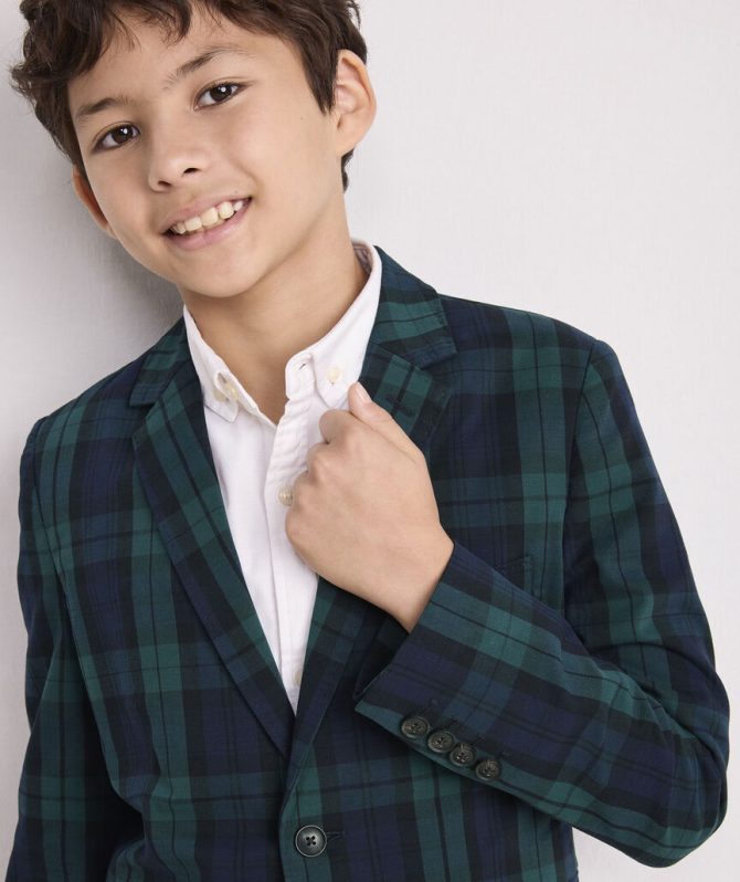 Boys' Stretch Cotton Blackwatch Blazer (8-18)Boys' Stretch Cotton Blackwatch Blazer (8-18) - Image 4