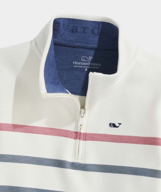 Boys' Breton Stripe Saltwater Quarter-ZipBoys' Breton Stripe Saltwater Quarter-Zip - Image 2