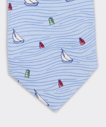 Boys' Sailboat Waves Silk TieBoys' Sailboat Waves Silk Tie