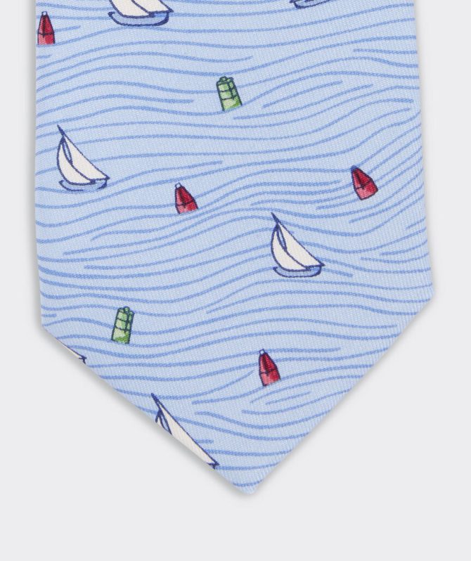 Boys' Sailboat Waves Silk TieBoys' Sailboat Waves Silk Tie