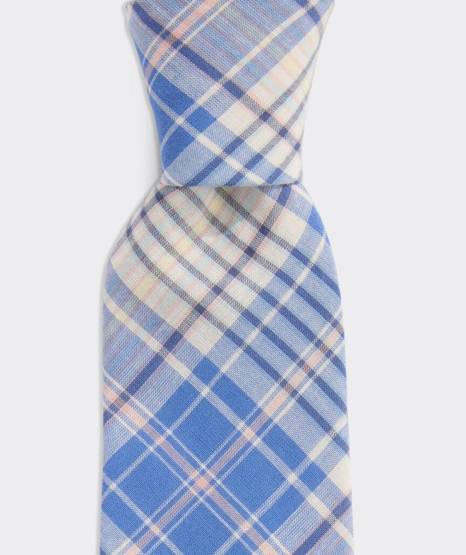 Boys' Long Bay Plaid Madras TieBoys' Long Bay Plaid Madras Tie - Image 2