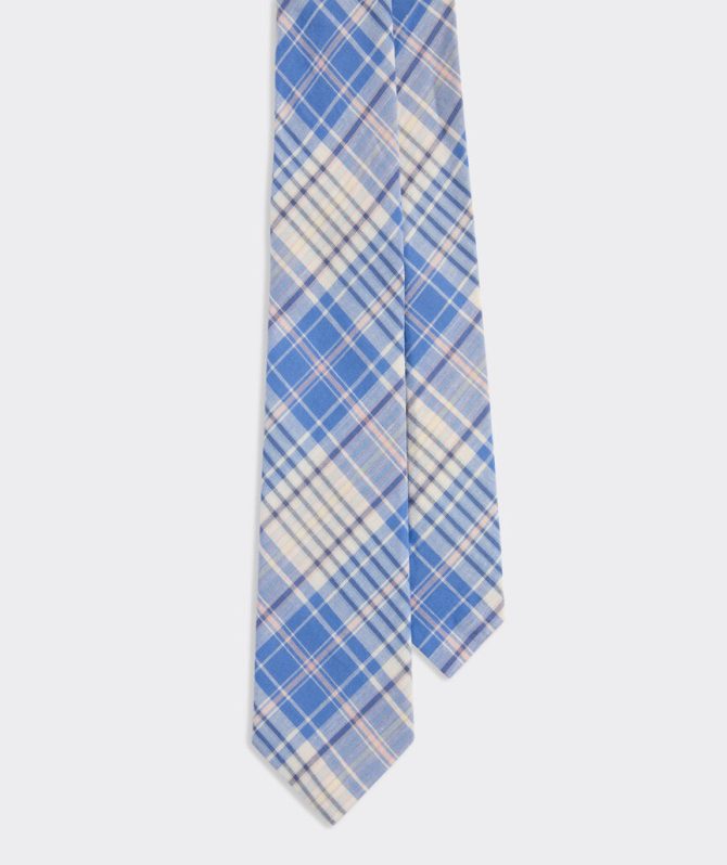 Boys' Long Bay Plaid Madras TieBoys' Long Bay Plaid Madras Tie - Image 3